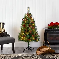 4ft. Pre-Lit Mixed Pine Artificial Christmas Tree, Clear LED Lights