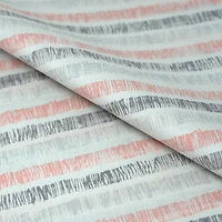 SINGER Pink & Gray Stripe Cotton Fabric
