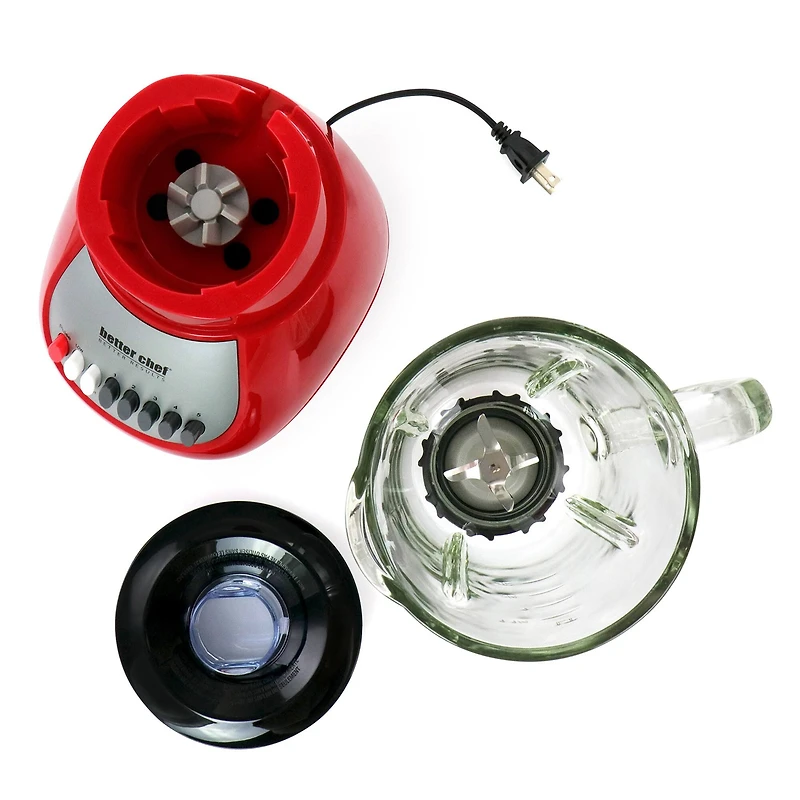 Better Chef Red 42oz. 10-Speed 350-Watt Glass Jar Blender