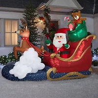 7ft. Animated Airblown® Inflatable Christmas Santa in Sleigh