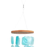 Blue Capiz shell Coastal Windchime, 24"