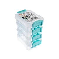 John Bead 3" Joy Filled Clear & Turquoise Stackable Containers With Lids