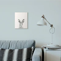 Stupell Industries Bunny Rabbit Portrait Grey Drawing Design Wood Wall Plaque