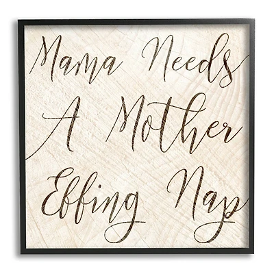 Stupell Industries Mama Needs a Mother Nap Funny Typography Framed Giclee Art