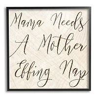 Stupell Industries Mama Needs a Mother Nap Funny Typography Framed Giclee Art