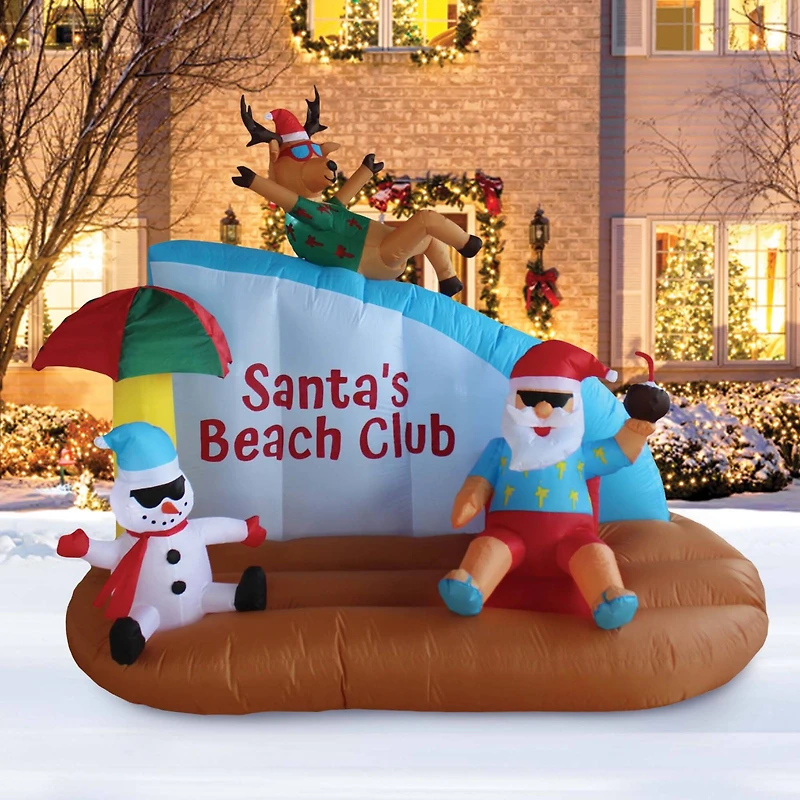 7ft. Inflatable Santa's Beach Club