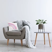 Stupell Industries Dream Calligraphy Pastel Pink Blue Rainbow Throw Pillow, 18" x 18"