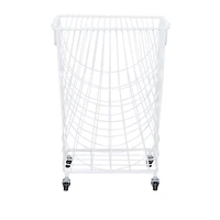 White Iron French Country Storage Cart, 17" x 17" x 17"