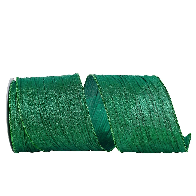 Reliant 4" x 10yd. Emerald Crushed Lamé Glimmer Wired Ribbon