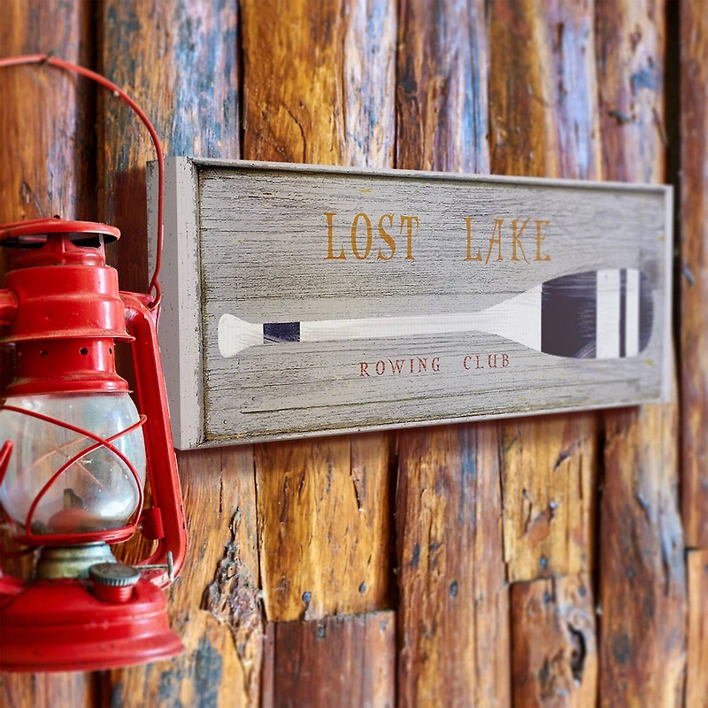 Stupell Industries Rustic Gray Oar Row Boating Canvas Wall Accent