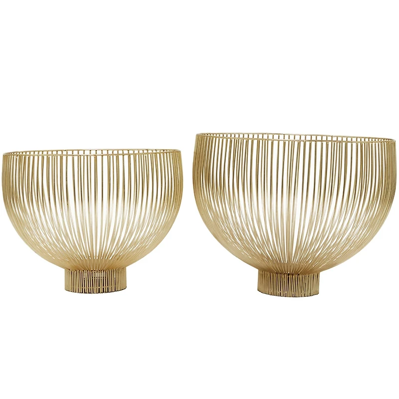 Gold Metal Caged Style Decorative Bowl Set