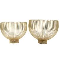 Gold Metal Caged Style Decorative Bowl Set