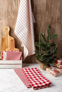 DII® Holiday Checks Heavyweight Dishtowel & Dishcloth Set