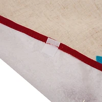 Glitzhome® 48" LED Embroidered Merry Christmas Linen Christmas Tree Skirt