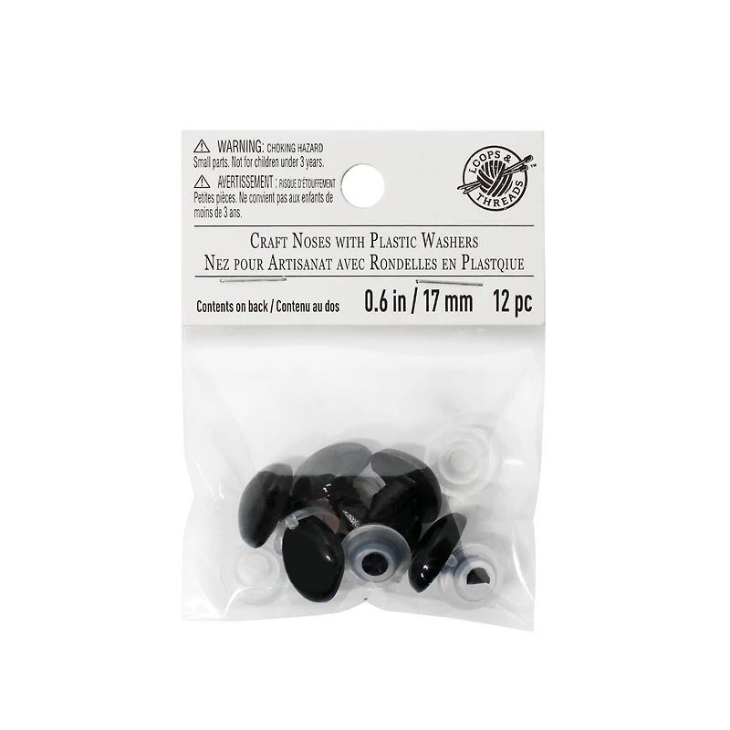 Craft Noses with Plastic Washers Loops & Threads®, 17mm