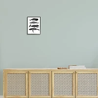 Stupell Industries Marine Wildlife Whales Drawings Diagram Framed Giclee Art