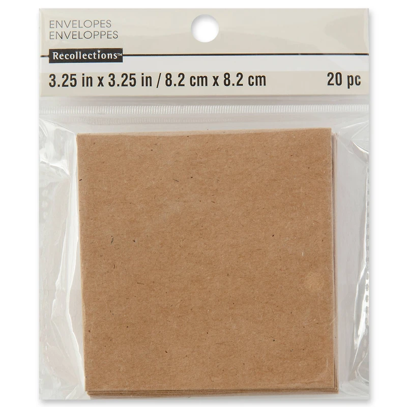 12 Packs: 20 ct. (240 total) Kraft Envelopes by Recollections™, 3.25" x 3.25"