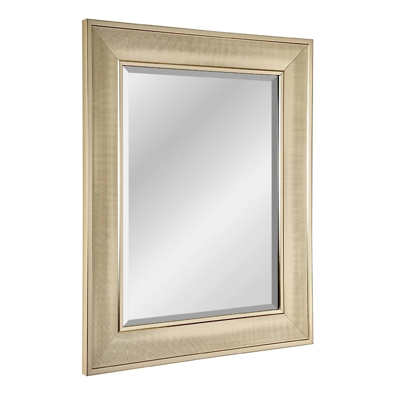 Head West 31" Brushed Nickel Pave Textured Framed Wall Vanity Mirror
