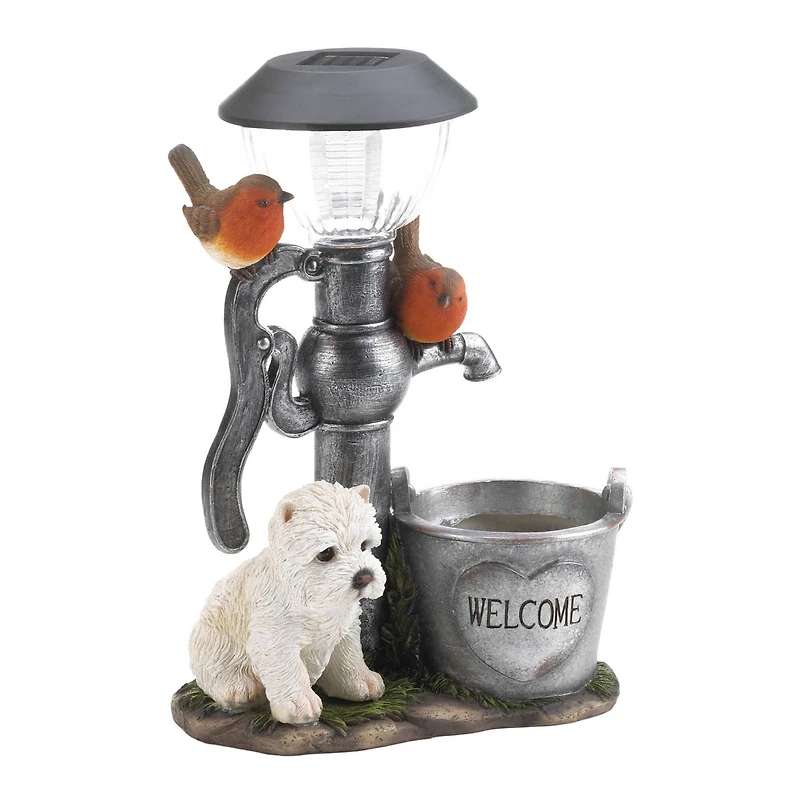 12" Little Pup & Water Pump Solar Light