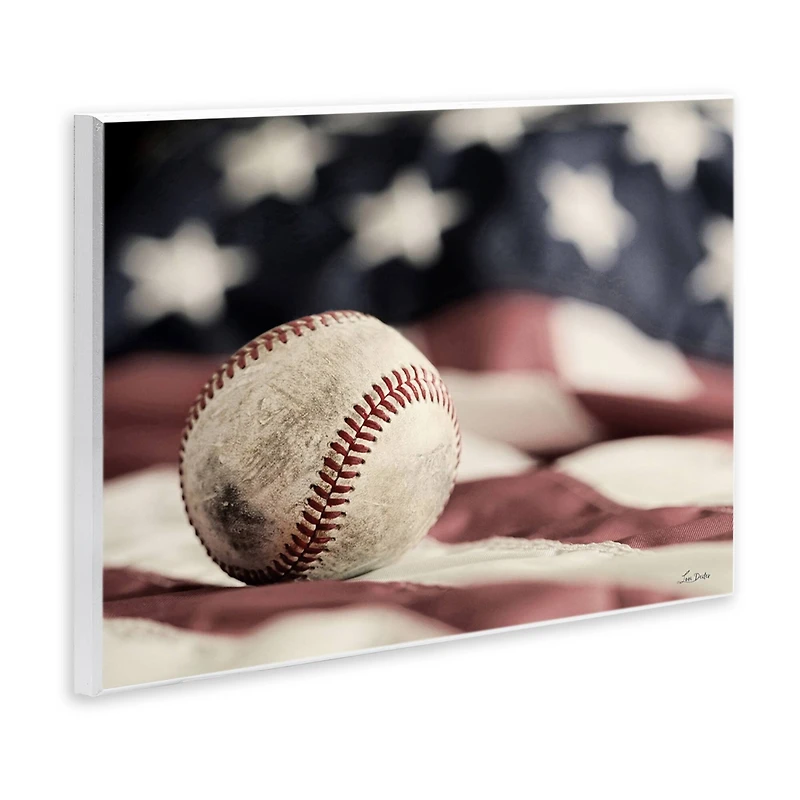 Stupell Industries Baseball & American Flag Wall Plaque Art