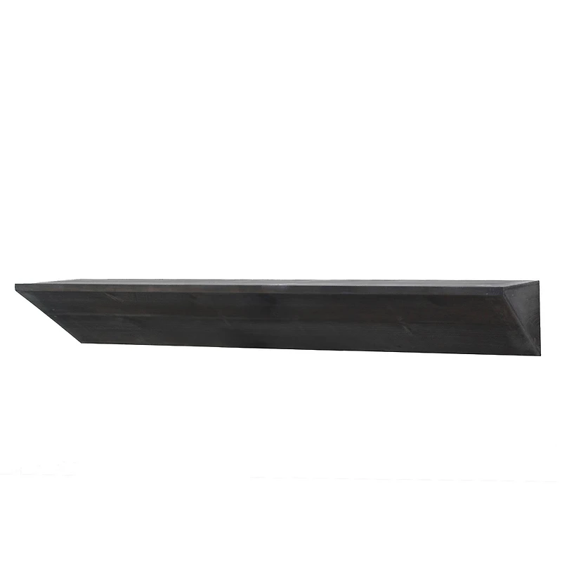 Black Wedge Wood Floating Wall Shelf