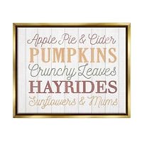 Stupell Industries Autumnal Fun Activities List Framed Floater Canvas Wall Art