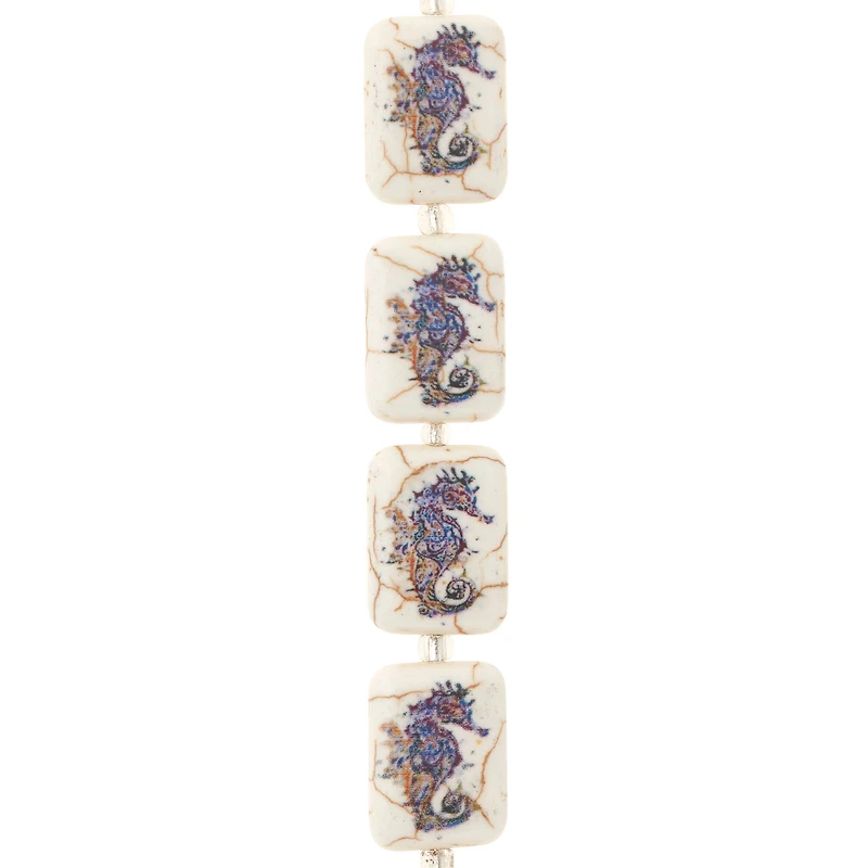 Seahorse Print Stone Beads, 20mm by Bead Landing™