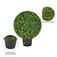 24" Artificial Green Boxwood Ball