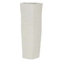 White Ceramic Contemporary Vase, 16" x 6" x 6"