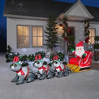 13ft. Airblown® Inflatable Christmas Giant Santa's Sleigh with Raccoons