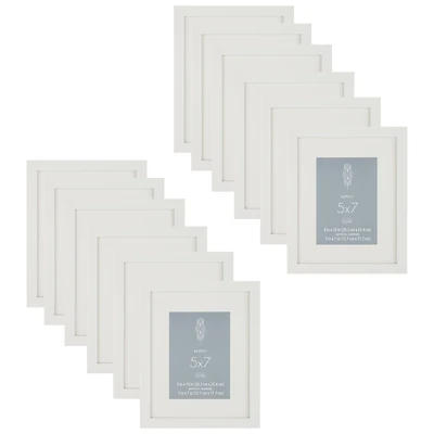 12 Pack: White 5" x 7" Narrow Frame With Mat, Aspect By Studio Décor®