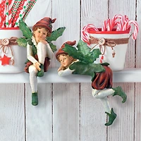 Design Toscano Santa's Christmas Elves Shelf Sitter Statue Set