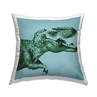 Stupell Industries Fierce Dinosaur Stencil Style T-Rex Throw Pillow, 18" x 18"