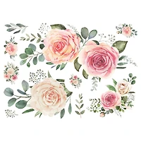 RoomMates Pink Roses Peel & Stick Giant Wall Decals