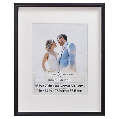 Home Black Prescott Frame with Mat by Studio Décor