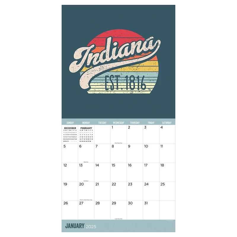 TF Publishing 2025 Home: Indiana Wall Calendar