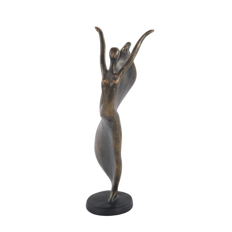 Brass Polystone Traditional Sculpture, Dancer 13" x 7" x 5"