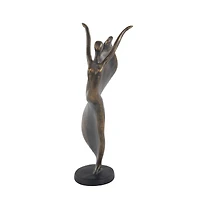Brass Polystone Traditional Sculpture, Dancer 13" x 7" x 5"