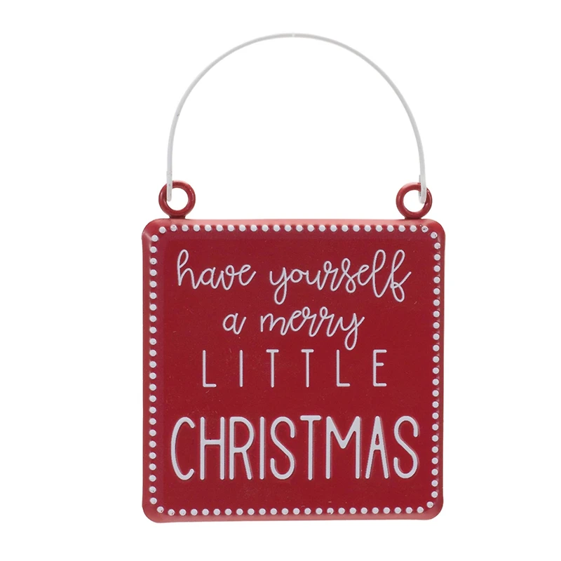Metal Holiday Sentiment Ornament Set