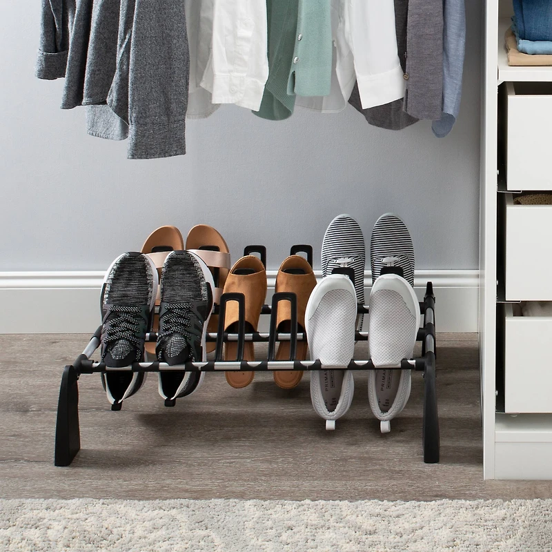 Organize It All 9 Pair Floor Shoe Rack