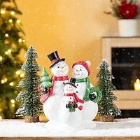 Glitzhome® 10.25" Christmas Resin Snowman Family Table Decor