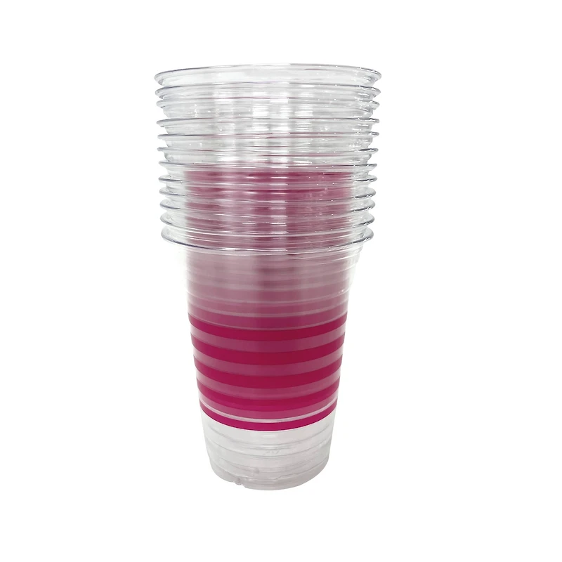 16oz. Pink Stripe Plastic Cups, 12ct. by Ashland®
