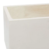 Set of 2 White Fiber clay Contemporary Planter, 17", 21"
