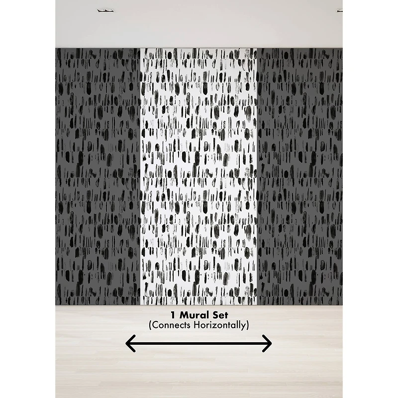 Katie Hunt Black Bold Brush Strokes Wall Mural