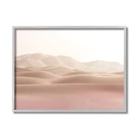 Stupell Industries Desert Sand Dunes Landscape Beige White Sky in Gray Frame Wall Art