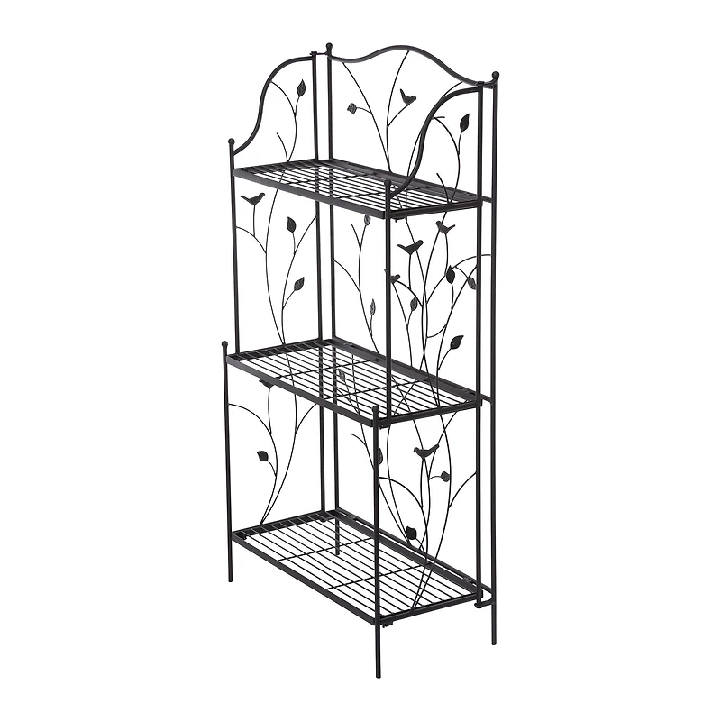 Glitzhome® 3-Tier Black Metal Plant Stand