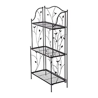 Glitzhome® 3-Tier Black Metal Plant Stand