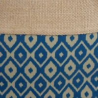 DII® 15" Blue Ikat Round Burlap Bin