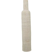 White Bamboo Tall Woven Floor Vase 9" x 9" x 48"