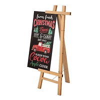 Glitzhome® 32" Double-Sided Wooden Easel Accent with Changeable Board